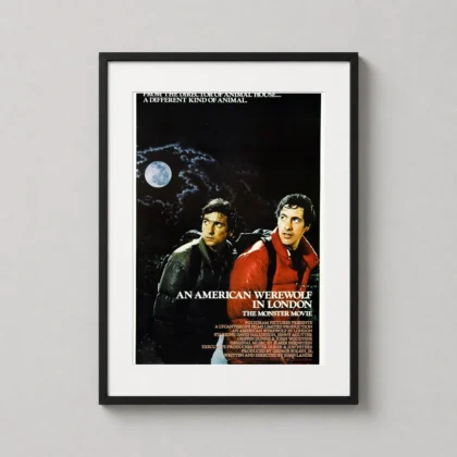 An American Werewolf in London | Movie Poster | Iconic Full Moon Print framed wall art mockup