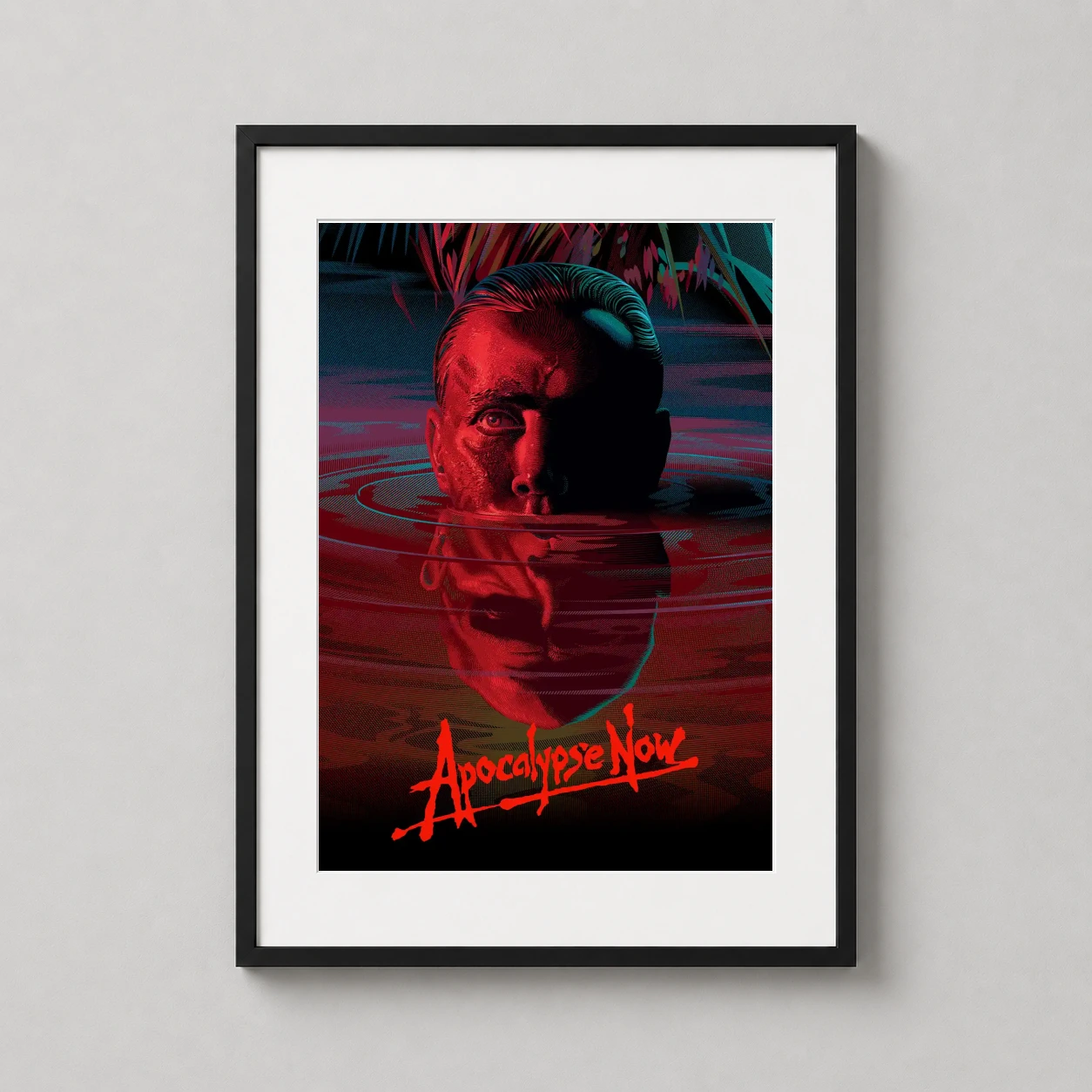 Apocalypse Now Captain Willard — stylized neon art print featuring Captain Willard submerged in dark