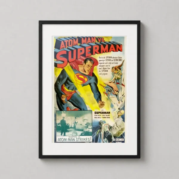 Atom Man vs. Superman 1950 Columbia Serial Movie Vintage Poster