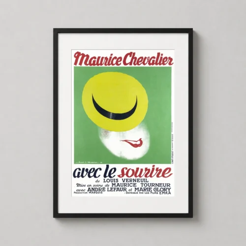 Avec le Sourire 1936 Maurice Chevalier Vintage French Movie Poster