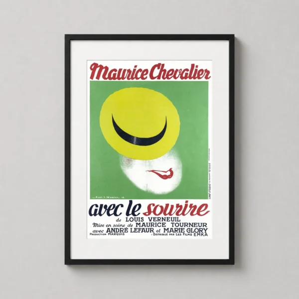 Avec le Sourire 1936 Maurice Chevalier Vintage French Movie Poster