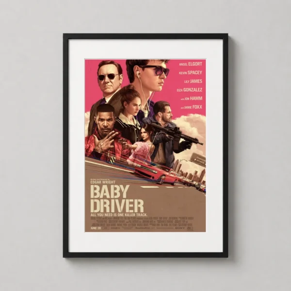 Baby Driver 2017 Iconic Cast Illustration Movie Poster
