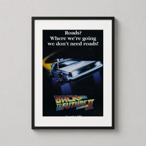 Back to the Future Part II DeLorean Time Machine Movie Poster