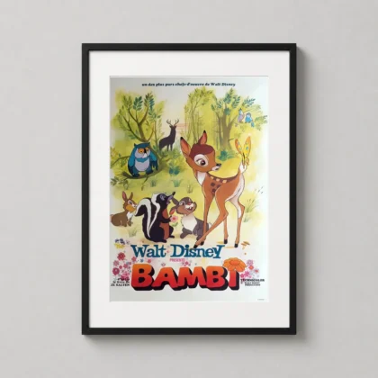 Bambi French Vintage – Classic Disney vintage movie poster by MerchFuse