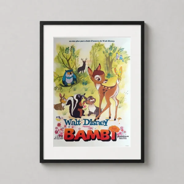 Bambi Walt Disney French Vintage Movie Poster