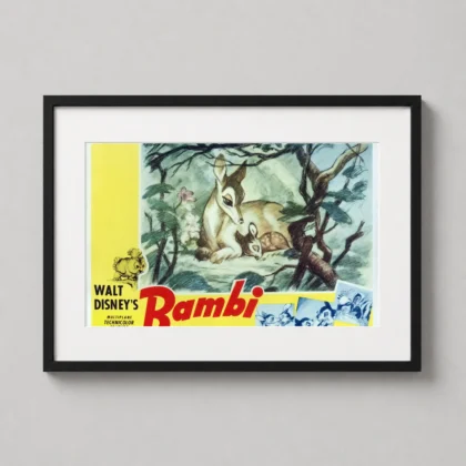 MerchFuse Bambi Vintage Disney – 1942 Lobby Card movie poster with vintage character