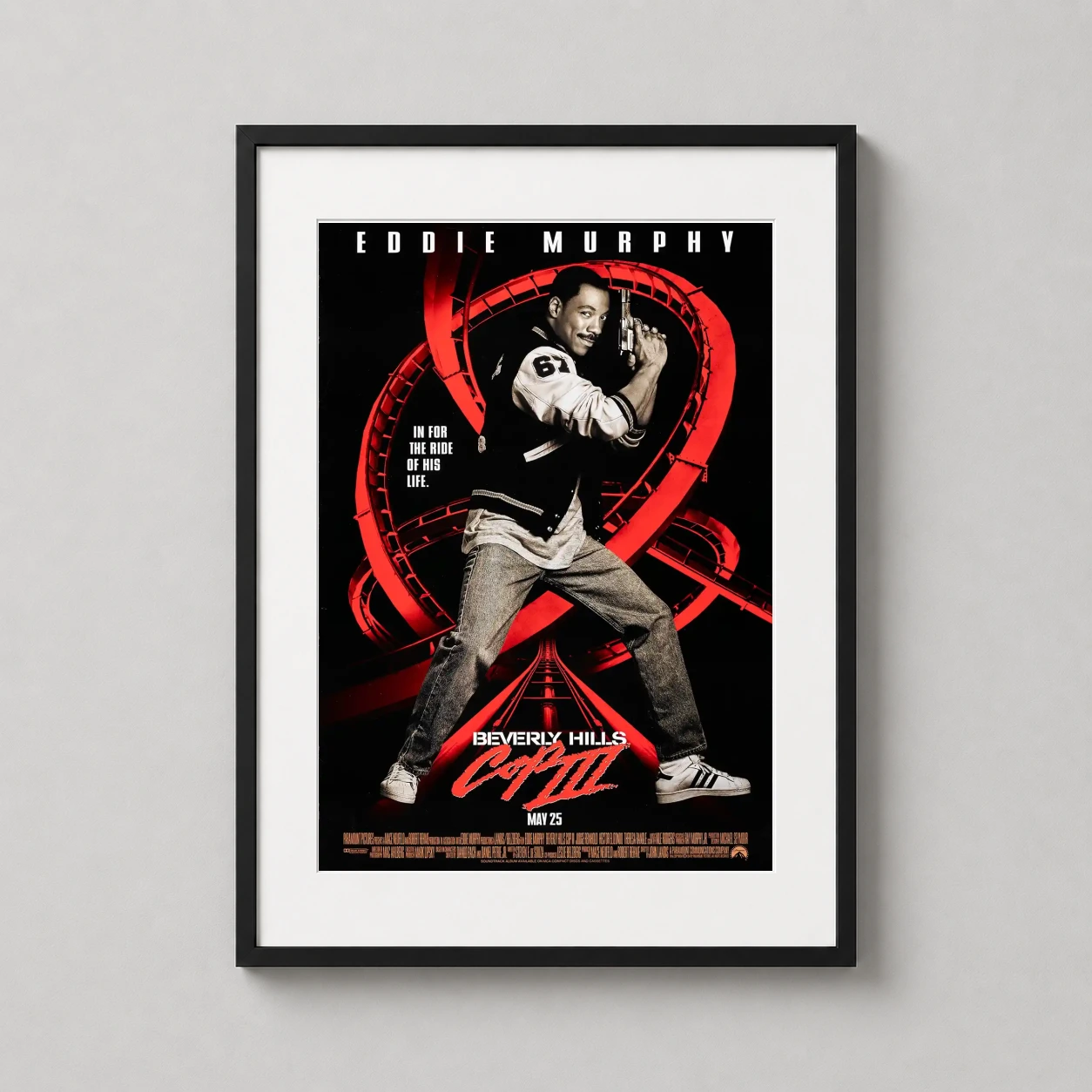 Beverly Hills Cop Iii — high-contrast movie poster for Beverly Hills Cop III featuring Eddie