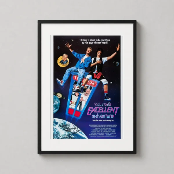 Bill and Ted's Excellent Adventure Retro 80s Movie Poster