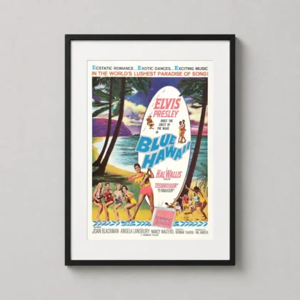 Blue Hawaii Vintage – Elvis Presley decorative music print for curated interiors by MerchFuse