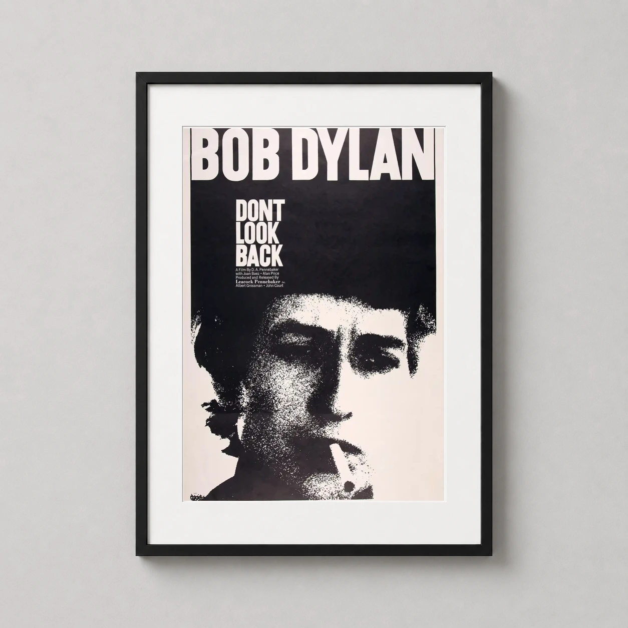 Bob Dylan — high-contrast black and white art print of the 1967 Bob Dylan