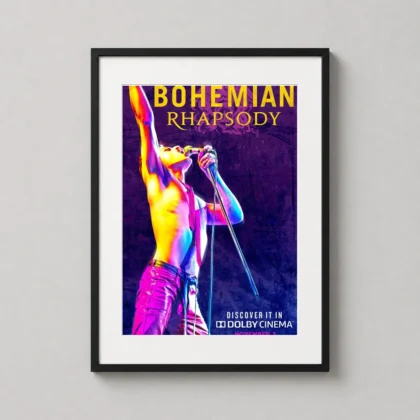 Neon Freddie Mercury – Bohemian Rhapsody cinema movie poster by MerchFuse