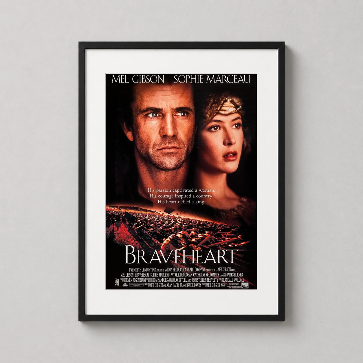 Braveheart William Wallace Freedom — featuring Mel Gibson as William Wallace and Sophie Marceau, this