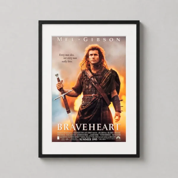 Braveheart Mel Gibson William Wallace Vintage Movie Poster