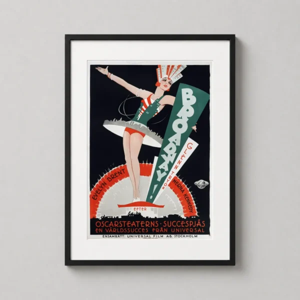 Broadway 1929 Vintage Art Deco Theater Movie Poster