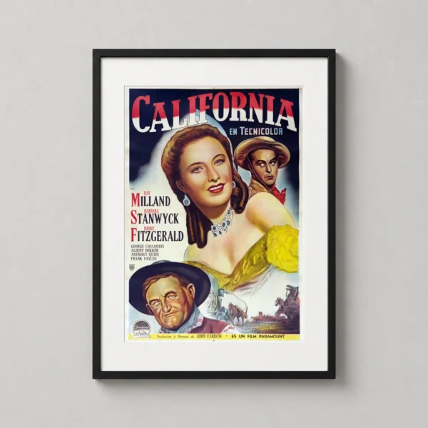 California 1947 Barbara Stanwyck Vintage Western Movie Poster
