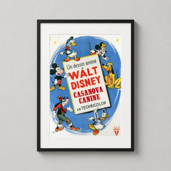 Mickey Mouse & Friends Canine Casanova Vintage Disney Movie Poster