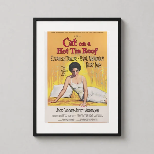 Cat on a Hot Tin Roof Elizabeth Taylor 1958 Vintage Movie Poster