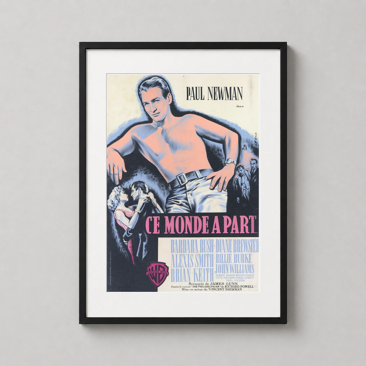 Young Philadelphians — this 1959 French movie poster for Ce Monde à Part features a shirtless