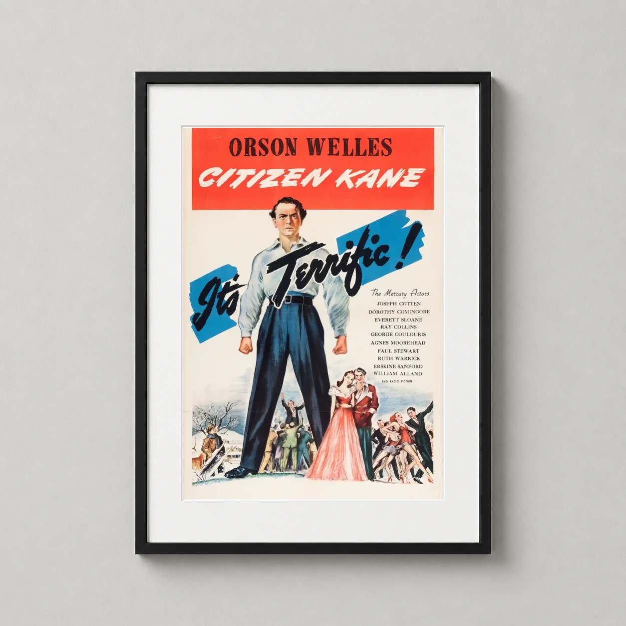 Citizen Kane Orson Welles — this vintage movie poster features a towering Orson Welles as Charles