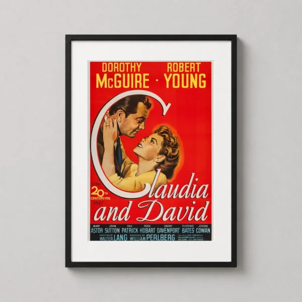 Claudia and David 1946 Vintage Romantic Drama Movie Poster