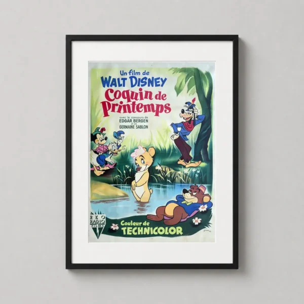Fun and Fancy Free Disney Vintage French Movie Poster