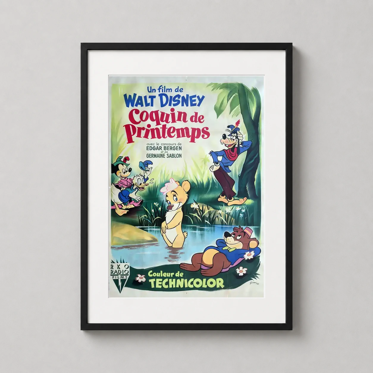 Fun and Fancy Free — vibrant 1947 French vintage poster for Disney's Fun and Fancy Free