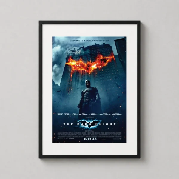 The Dark Knight Burning Bat Symbol Batman Movie Poster