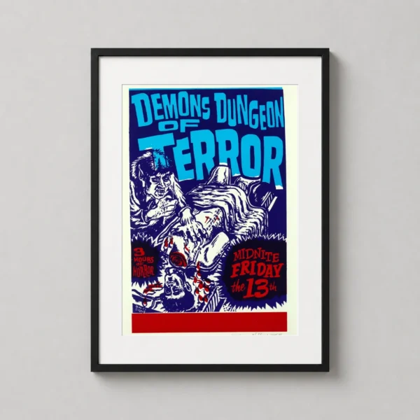Demons Dungeon of Terror Retro Horror Movie Poster