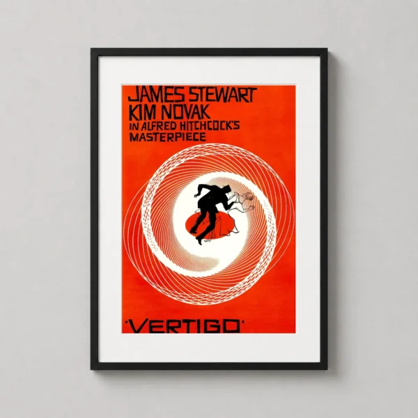 Vertigo 1958 Hitchcock Saul Bass Spiral Movie Poster