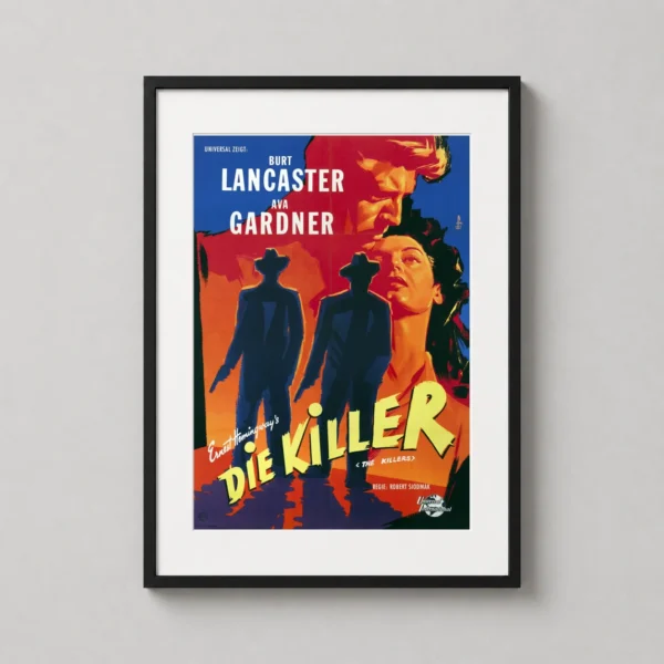 The Killers 1946 Burt Lancaster & Ava Gardner Vintage Movie Poster