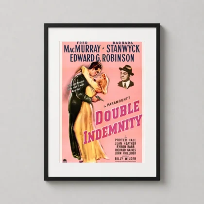 MerchFuse Double Indemnity – Vintage Film Noi movie poster with vintage character