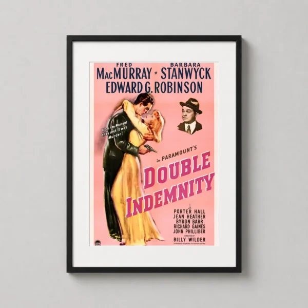 Double Indemnity Vintage Film Noir Movie Poster