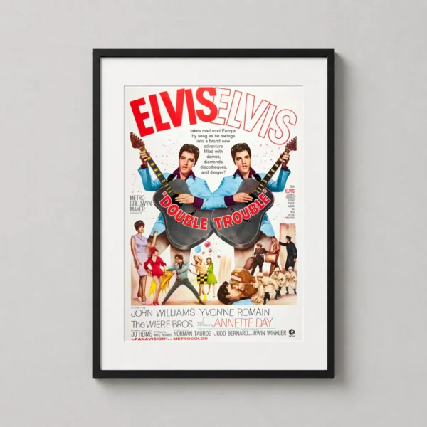 Double Trouble Elvis Presley Vintage 1960s Movie Poster