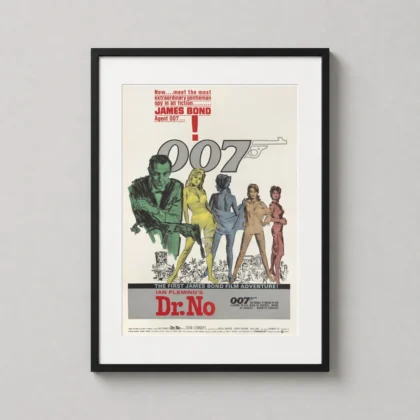 Dr. No – Classic 1962 James Bond F movie poster for gallery wall display by MerchFuse