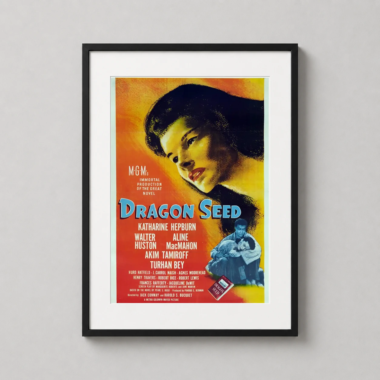 Dragon Seed — vintage 1944 Dragon Seed movie poster featuring a large-scale portrait