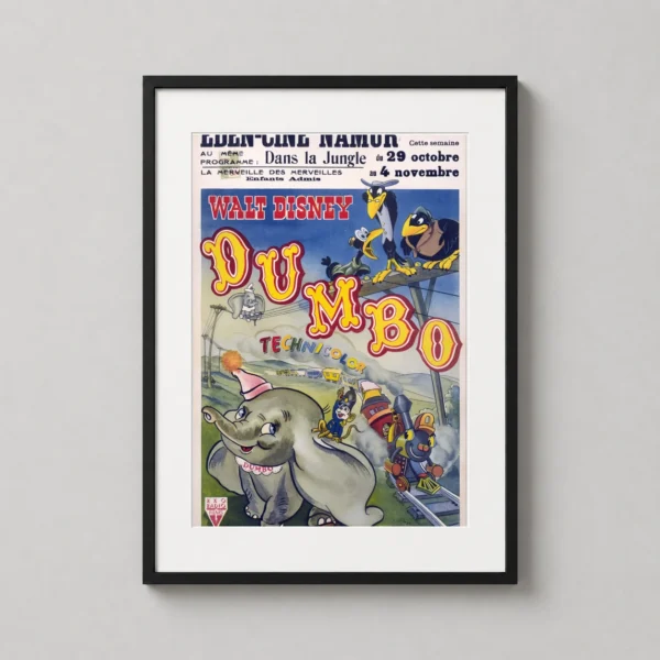 Dumbo 1941 Vintage Belgian Classic Disney Movie Poster