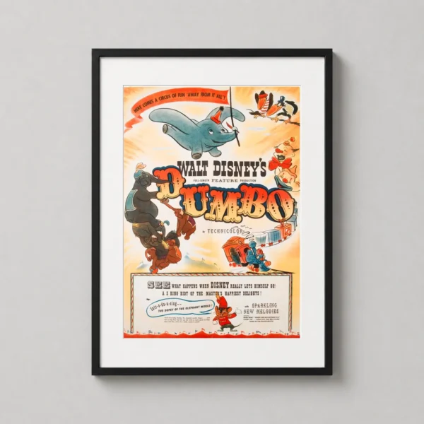Dumbo 1941 Disney Film Vintage Circus Movie Poster