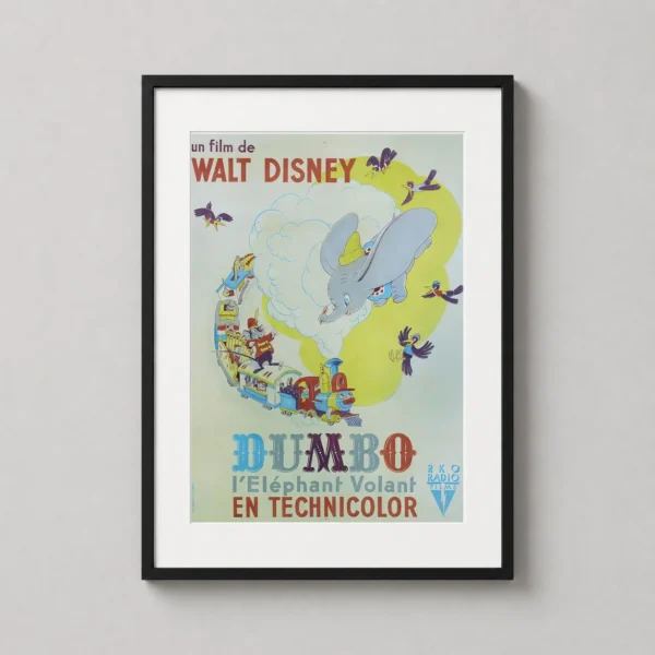 Dumbo Flying Elephant French Vintage Movie Poster