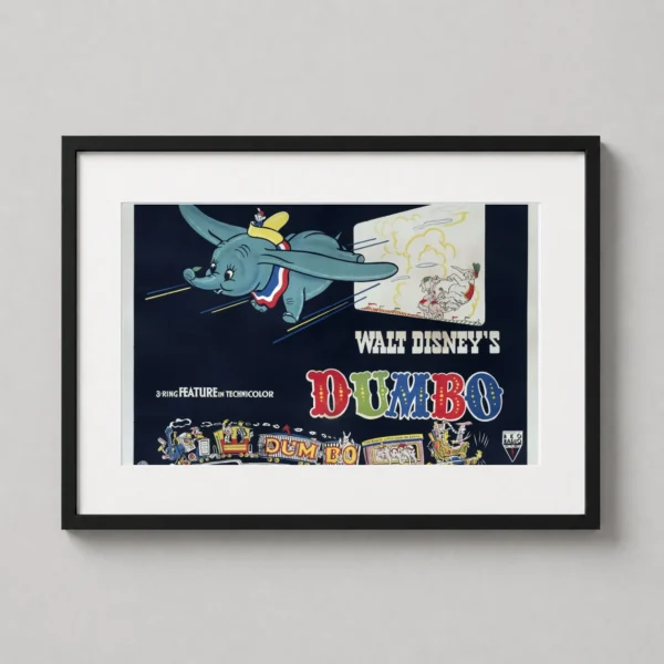 Dumbo Flying Elephant Disney Vintage Movie Poster