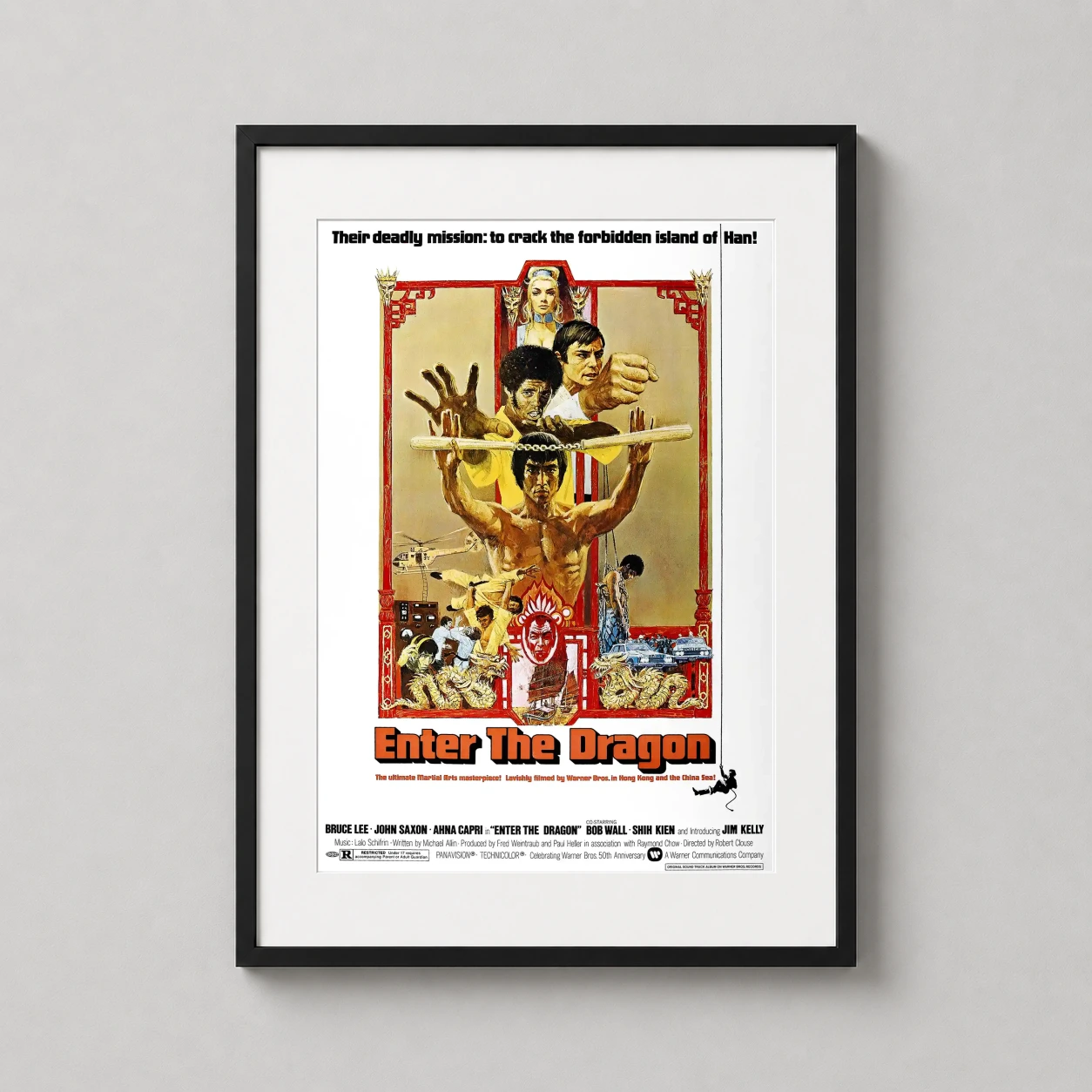Enter the Dragon — vintage 1973 Enter the Dragon movie poster featuring Bruce Lee with
