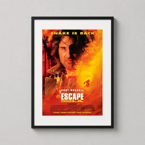 Escape from L.A. Snake Plissken Fiery Action Movie Poster