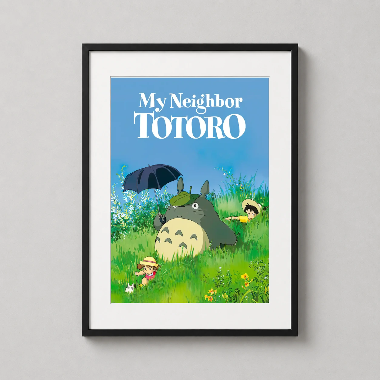 My Neighbor Totoro Satsuki — this anime illustration features the grey forest spirit Totoro holding