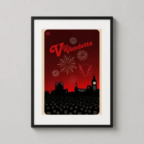 V for Vendetta London Fireworks Guy Fawkes Mask Movie Poster