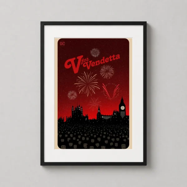 V for Vendetta London Fireworks Guy Fawkes Mask Movie Poster