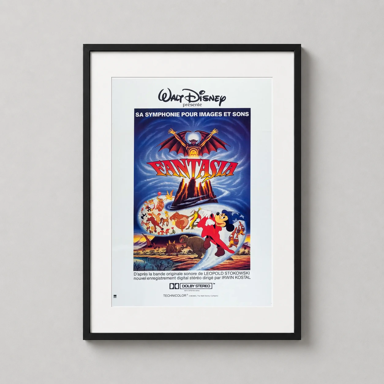 Fantasia — vibrant French Fantasia poster featuring Sorcerer Mickey, the demonic
