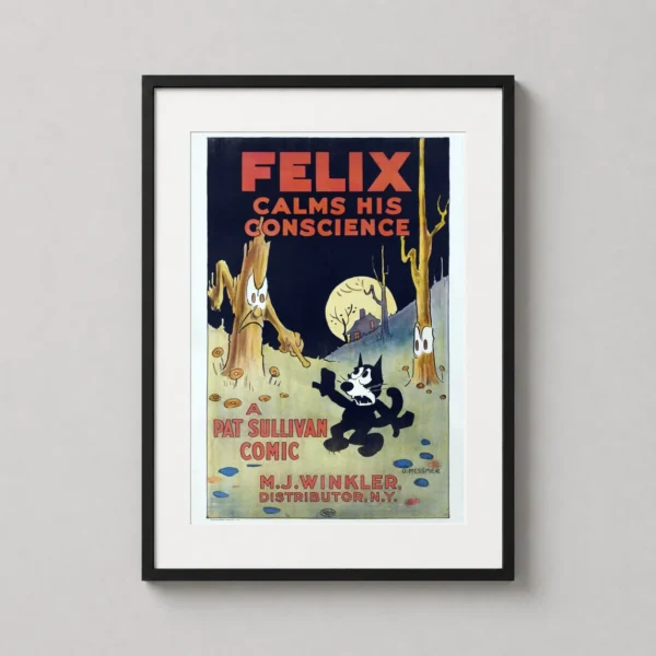 Felix Calms His Conscience 1923 Pat Sullivan Cartoon Poster Movie Poster