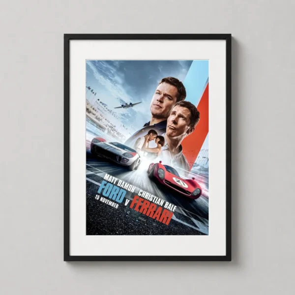Ford v Ferrari Matt Damon and Christian Bale Print Movie Poster
