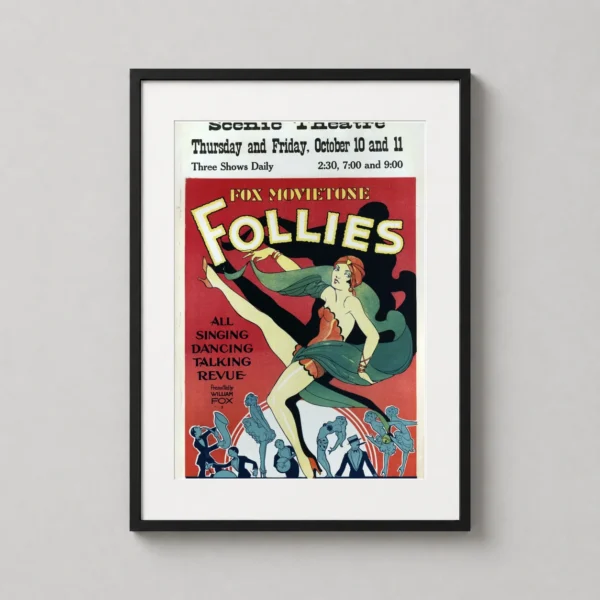 Fox Movietone Follies 1929 Art Deco Vintage Movie Poster