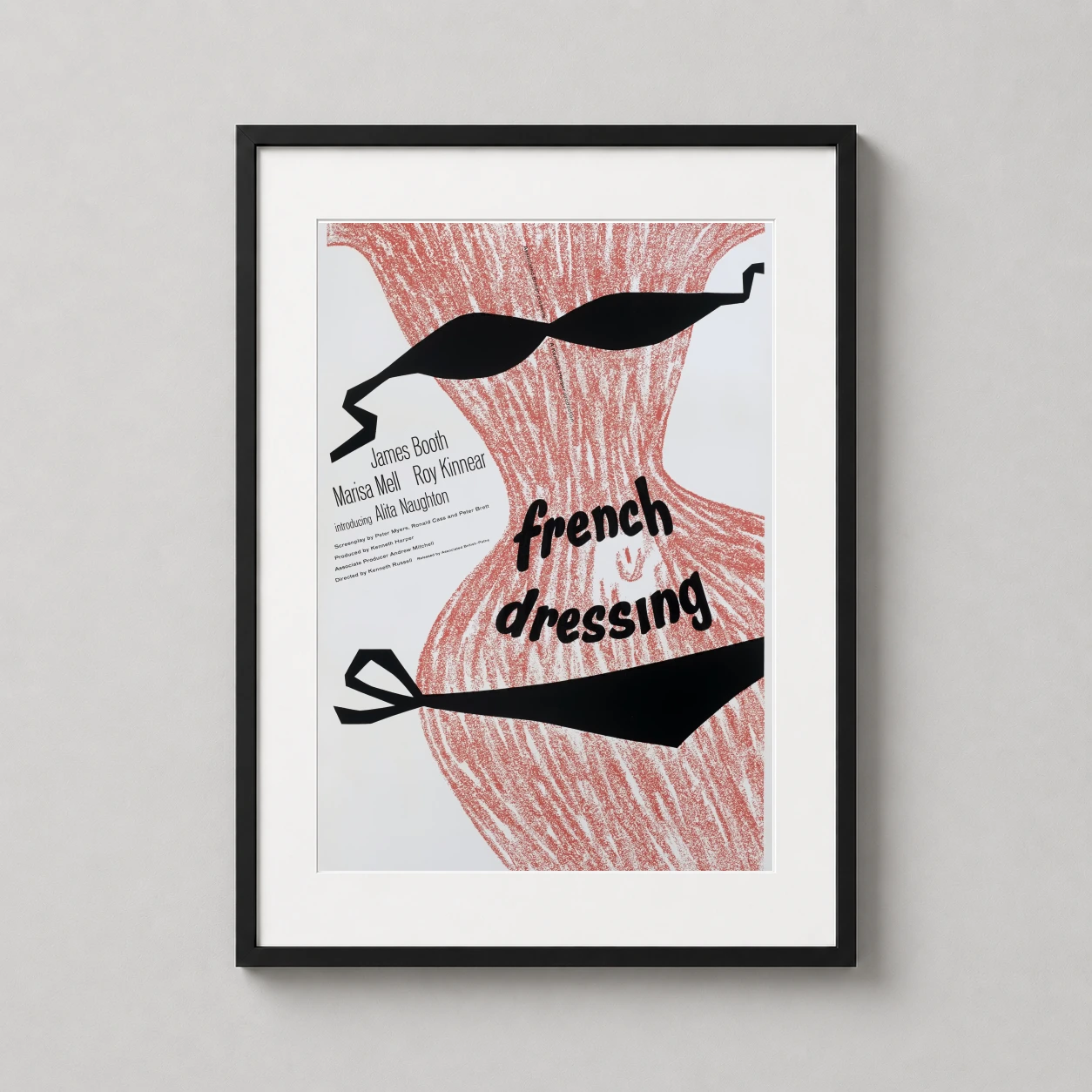 French Dressing — minimalist 1964 British movie poster for French Dressing featuring a