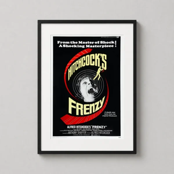 Hitchcock Frenzy 1972 Vintage Thriller Movie Poster